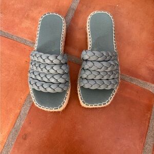 Braided espadrille platform sandals